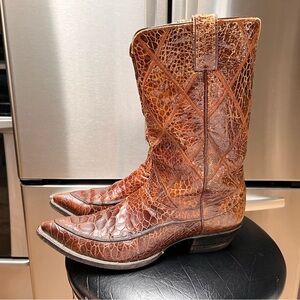 JUSTIN BOOTS BROWN ALLIGATOR WESTERN COWBOY - SIZE 11 B STYLE 9022 Narrow